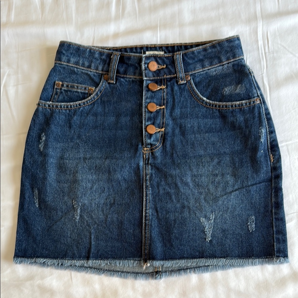 Roxy Blue Mini Denim Skirt Casual